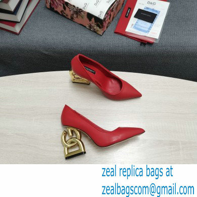 Dolce  &  Gabbana Heel 10.5cm Leather Pumps Red with DG Pop Heel 2021
